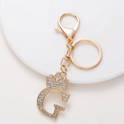 Diamond Crown Letter Key Pendant