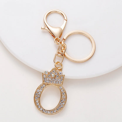 Diamond Crown Letter Key Pendant