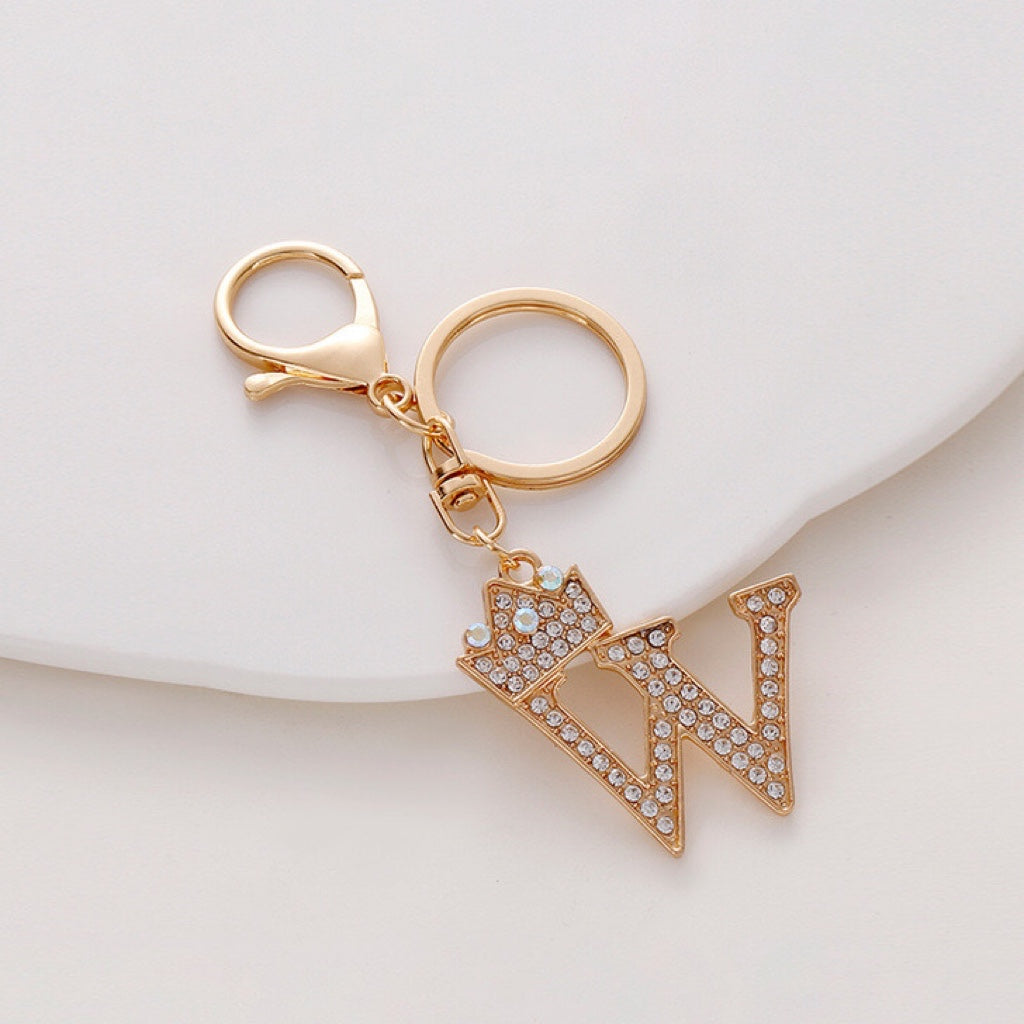 Diamond Crown Letter Key Pendant