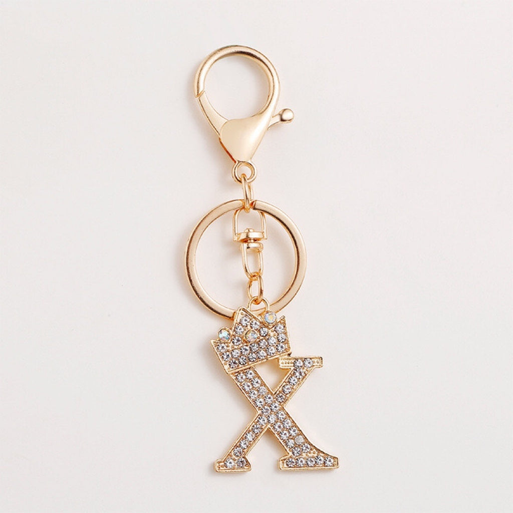 Diamond Crown Letter Key Pendant