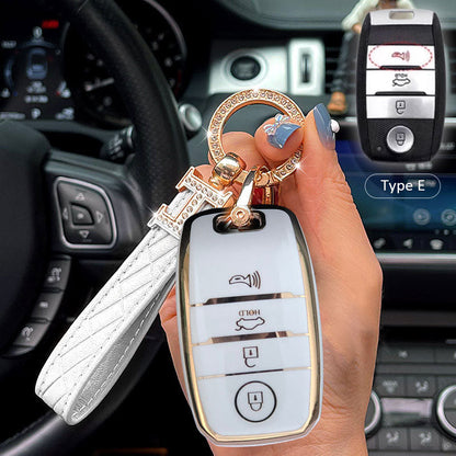 KIA Car Key Case Rhinestones Keychain