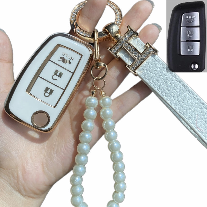 Nissan Car Key Case Rhinestones Keychain
